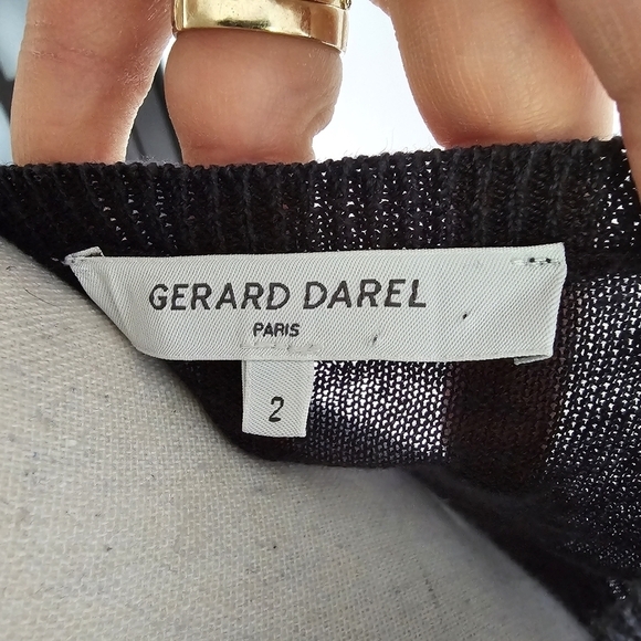 Gerard Darel Black Linen Reverse Seam Top - Picture 9 of 12